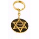 Damascene Gold Star of David Keychain-Double Face
