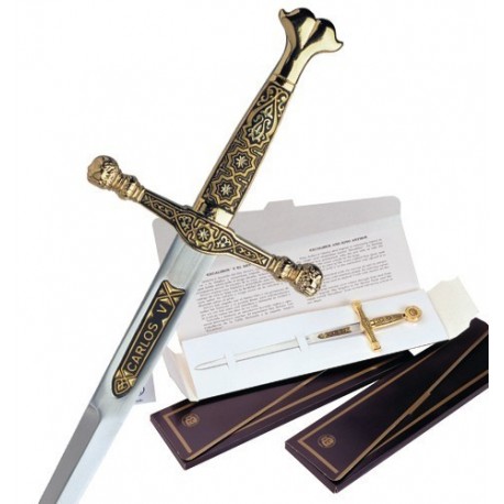 Damascene Charles V Sword Letter Opener