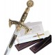 Damascene Templar Knight Sword Letter Opener Type 2
