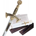 Damascene Templar Knight Sword Letter Opener Type 2