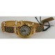 Damascene Gold Star Rectangle Link Watch